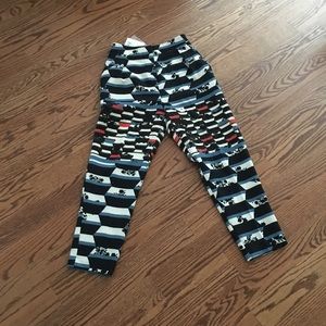 TOPSHOP Abstract Patterned Crepe Pants UK 6, US 2